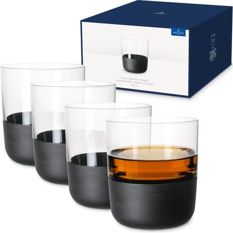 Ensemble De Verres À Whisky, 4 Pièces, Cristallin Avec Fond Noir Mat, Contenance 250 Ml (1/5)