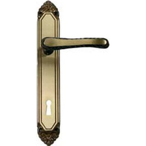 1PA MANIGLIA LAVINIA CON PLACCA IN OTTONE  - mm.90 tipo leggero