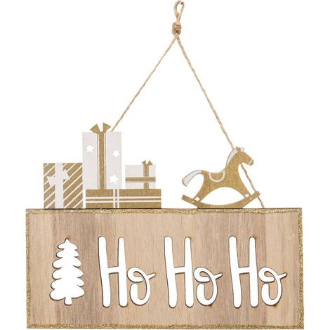 SDN HOLZ SCHILD HOHO 15CM - Feeric lights & christmas