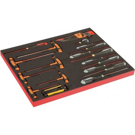 BAHCO - Module Fit&Go 3/3 marquage laser, tvis ERGO™, manche en T & clés mâles - 35 Pcs