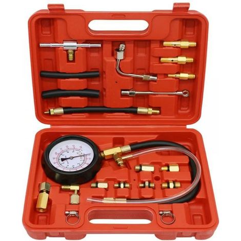 Kit Testeur De Pression Pompe - 0 À 140 PSI - Pour Systèmes Essence Voiture Camion Moto - Adaptateurs M8 M10 M12 M14 - 1 Pièce (1/5)