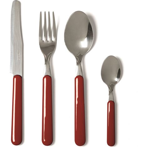 Excelsa Fashion Servizio 24 Posate, Acciaio Inossidabile, Rosso, 9x9x24 cm, unità (1/2)