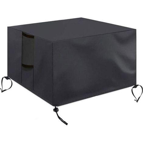 Funda protectora, impermeable, resistente a los rayos UV y al viento, para mesas cuadradas con fogata de hasta 71 cm, para jardín. (1/5)