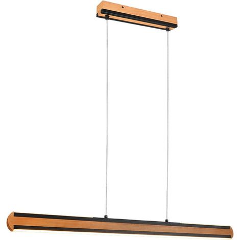 Lampada a sospensione LED Trio Deacon legno 110 cm (1/5)