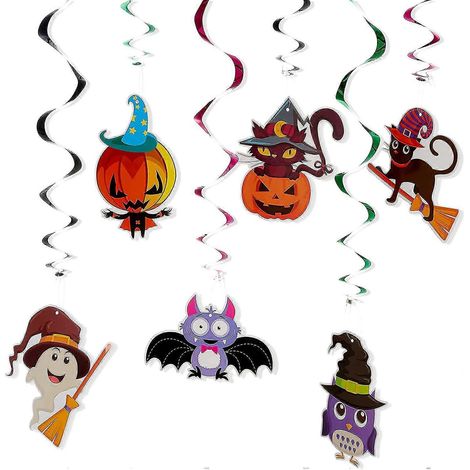 Décoration d'Halloween pour portes et fenêtres : fantôme en papier en spirale (style a) - 36 pièces bd (1/5)
