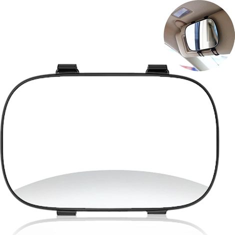 Miroir Voiture Miroir Cosmétique Voiture, Miroir pare Soleil Voiture, avec Film Antidéflagrant, pour Pare Soleils, Dossier Siège (Noir, 17 x 11 cm) (1/5)