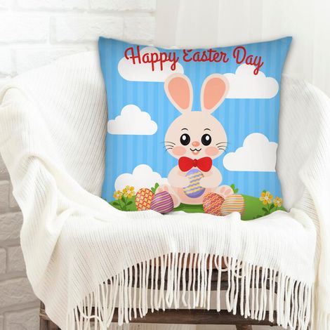 Housse de coussin 45x45 cm en polyester lavable en machine pour le Jour de l'An, Noël, Pâques (1/5)