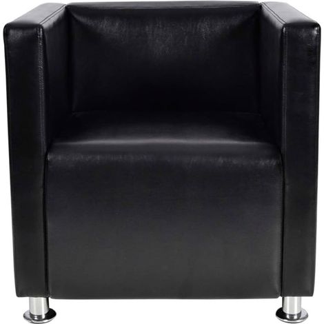 Sillón de cuero sintético negro vidaXL