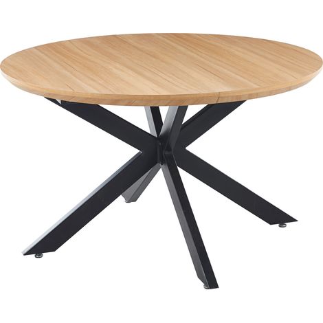 Table à manger ronde extensible Cross 130 - 170 - 210 X 130 cm Chêne / Noir. (1/5)