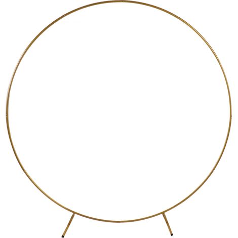 Arche de mariage ronde en fer doré, support pour fond de scène, idéale pour la Saint-Valentin, un mariage, un anniversaire ou Noël. Hauteur : 2 m (6,7 pi). (1/5)