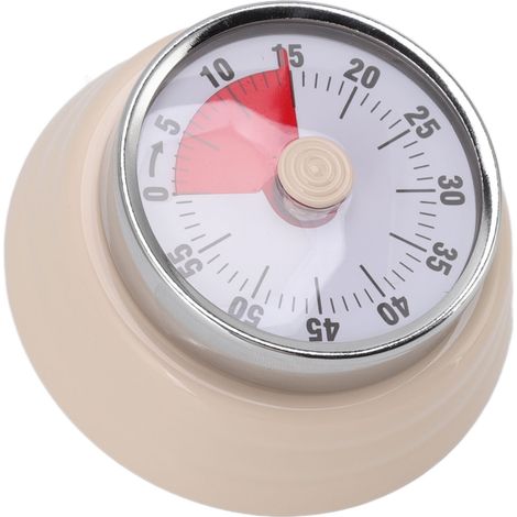 Runder Magnettimer 60 Minuten, visueller Countdown, ideal für Lehrer, Klassenzimmer, Kinderhausaufgaben, Lesen, Erwachsene, Küche, Büro und Fitnessstudio (beige). (1/5)
