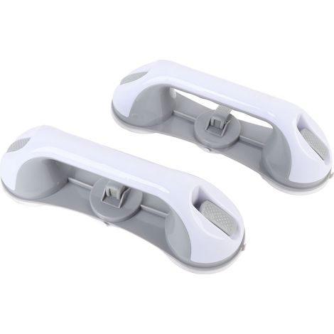Lot de 2 barres d'appui de douche amovibles avec ventouses puissantes pour salle de bain (1/5)