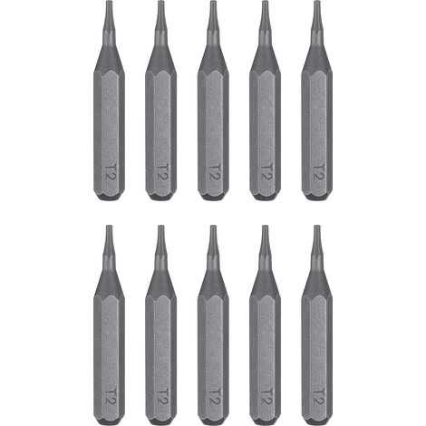 10pcs T2 Embout de Tournevis Torx 5/32" Tige Hexagonale 28mm Longueur Acier S2 Magnétique Tête Étoilée à 6 Pans pour Tournevis Manuels Électriques Réparation de Précision (1/5)