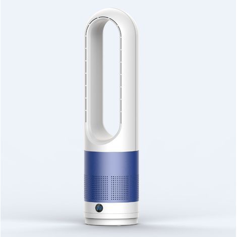 Ventilateur sans pales, ventilateur tour silencieux, avec télécommande, 8 vitesses, oscillation à 80°, minuterie, affichage LED, adapté à la chambre et au bureau Bleu (1/5)