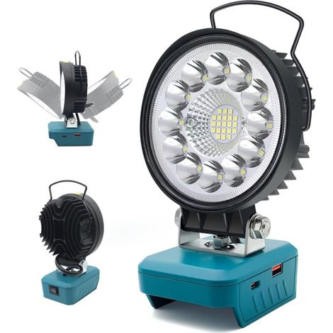 Cordless LED Light Compatible with Makita 18V Battery Powered Work Light 36W 4000LM with Type-C and USB Charging (Battery not included). (1/5)
