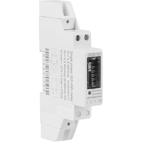 Digital LCD 220V Single Phase Din Rail Electric Meter 5-32A Electronic KWh Meter