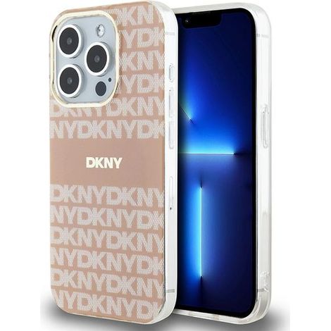 DKNY DKHMP15LHRHSEP iPhone 15 Pro 6.1" estuche rígido rosa IML Mono & Stripe MagSafe (1/5)