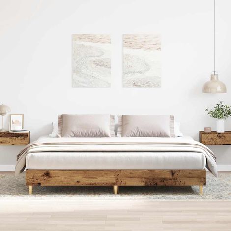 vidaXL Giroletto senza Materasso Legno Antico 180x200 cm in Truciolato