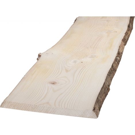 Massivholzbrett Weißtanne mit Baumkante 100 x 24 - 30 cm, 28 mm Arbeitsplatten (1/2)