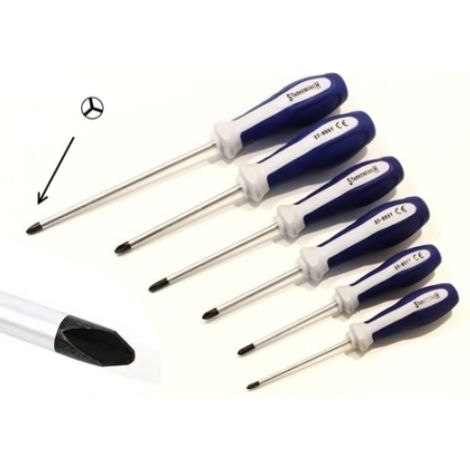 Set cacciaviti / giraviti calamitati taglio a Y / tre punte / triwing / trigram 6 pezzi cromo vanadio