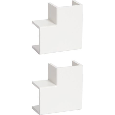 Piezas de esquina planas para canaletas de 15 x 15 mm, blancas, paquete de 2, tehalit TEHALIT
