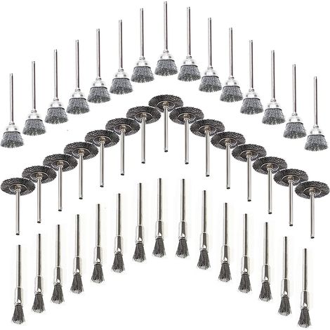 Brosse Métallique Pour Perceuse - Ensemble De 45 Pièces En Acier Inoxydable - Brosse À Roue À Coupelle Et À Fil - Adaptée Aux Outils Rotatifs (1/5)