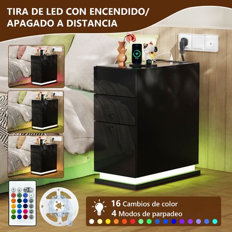 Table de Chevet 2 Étagères avec 2 Prises & 2 Ports USB Intégrés - Panneau de Particules Résistant (30x53x62cm), Multifonctionnelle pour Salon/Chambre/Bureau - Gain de Place & Charge Rapide (1/5)