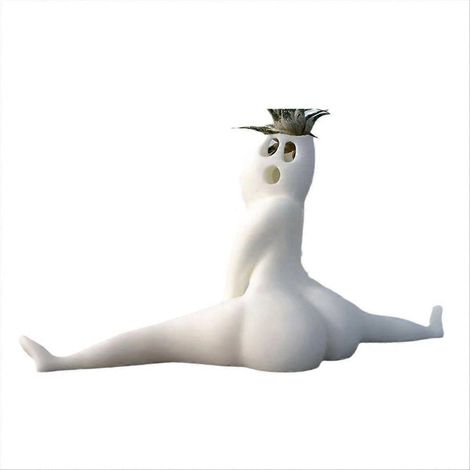 Lot de 2 sculptures de pots de fleurs fantômes en résine pour bureau (1/5)