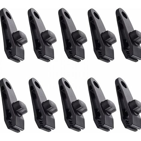 10Pcs Tarp Clips Tent Clips Awnings Clamp Clip Awnings for Camping Canopy Clamp Tarp Clips Awnings for Outdoor Activities Black (1/5)