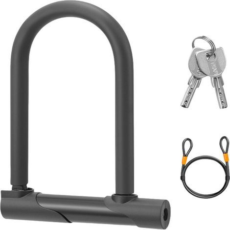 Antivol en U robuste avec clé pour vélo, compatible avec les vélos de route et de montagne, accessoires portables (1/4)