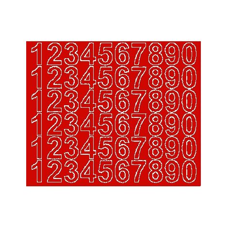 Autocollants chiffres 3 cm rouge mat (1/2)