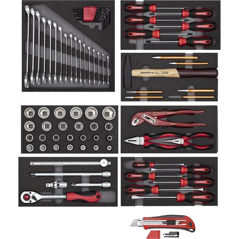 Gedore – Jeu d'outils 3301655 – Coffret cliquet et douilles 81 pièces – Acier chrome-vanadium – Pour vissage et dévissage précis (1/5)