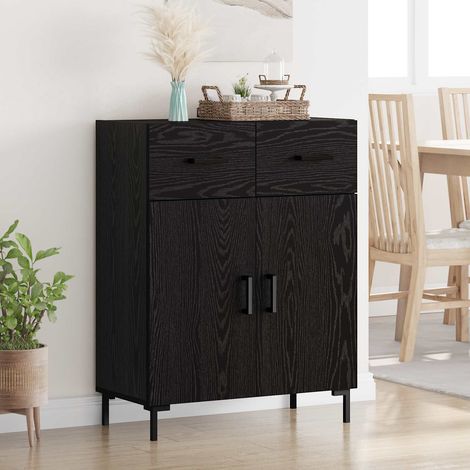 vidaXL  Sideboard  Black Oak 69.5 x 34 x 90 cm Engineered Wood