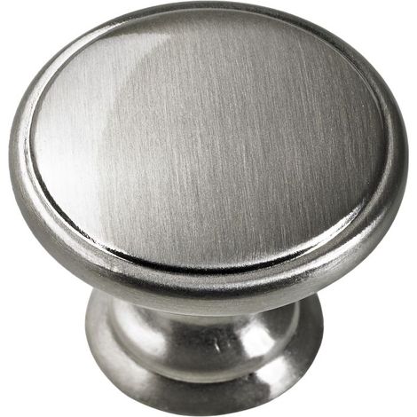 Hettich Möbelknopf Zinkdruckguss Edelstahl-Optik Ø 32 mm - 1 Stück Möbelgriffe