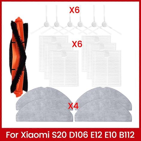Pièces détachées pour aspirateur S20 D106 E12 E10 B112 : brosse, filtre HEPA, chiffon de nettoyage et accessoires de nettoyage ménager efficaces (1/5)