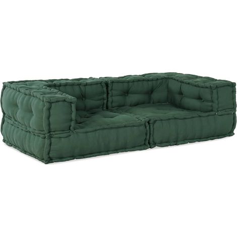 vidaXL Divano Modulare a 2 Posti Verde 140x70x36 in Tessuto