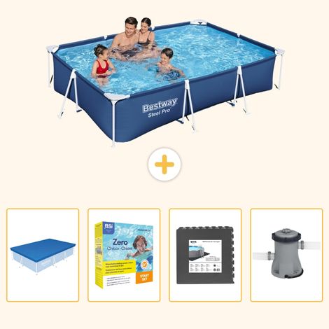 Bestway Bestway Steel Pro Rectangulaire - 300x201x66 cm - 5-pièces  S85 (1/5)