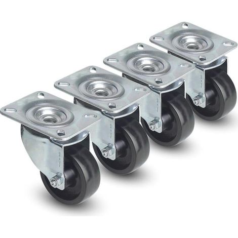 Kit di 4 Ruote con Fissaggio a 4 Punti per Armadi Server Serie Lite - Ruote Silver per Facile Spostamento e Stabilit� (1/3)