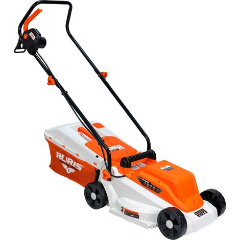 Tondeuse à Gazon Électrique RXE1200 1200W, Largeur de Coupe 320 mm, Hauteur Réglable 25/45/60 mm, Bac de Ramassage 30 L, 3100 TR/Min, Orange (1/5)