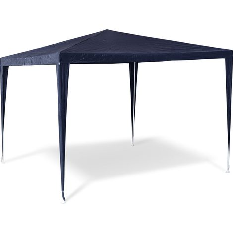 Relaxdays Tonnelle tente de jardin terrasse chapiteau pergola guitoune tente festival bar été H x l x P 2,5 x 3 x 3 m, bleu
