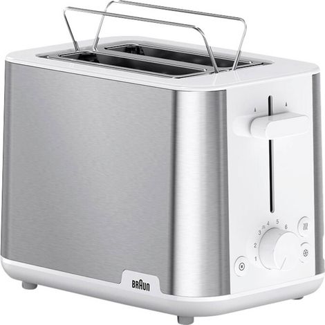Braun HT 1510 WH Tostapane Senza BPA acciaio inox, Bianco (1/5)