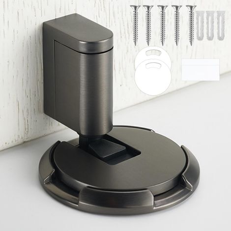 Butee de Porte, Bloc Porte, Mechanical Floor Door Stopper, Arret de Porte Magnétique, Butée de Porte Magnétique Solide Avec Adhésif et Vis, pour L'intérieur, L'hôtel(Gris) (1/4)