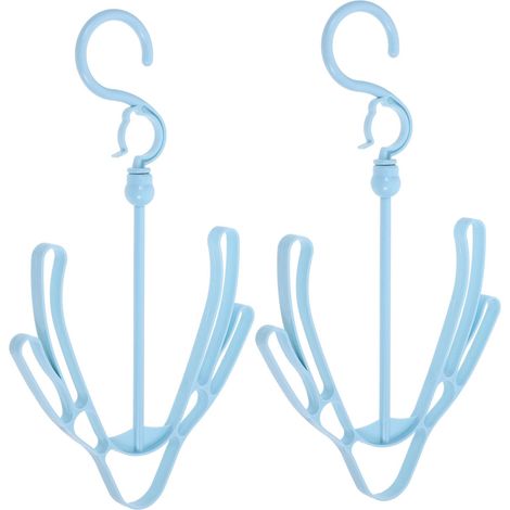 Juego de 4 zapateros de plástico, colgadores, estantes ligeros y prácticos para el hogar, ideales para botas, zapatillas, pantuflas, etc. Azul celeste