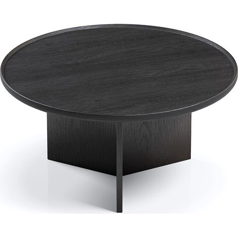Table Basse Ronde "Cala" 83cm Noir (1/5)