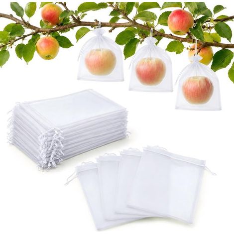 100er-Packung mit Kordelzug zum Schutz von Obst und Gemüse Organza-Netzbeutel geeignet zum Schutz von Gartengemüse und Obst sowie zum Verpacken x 10 (1/5)