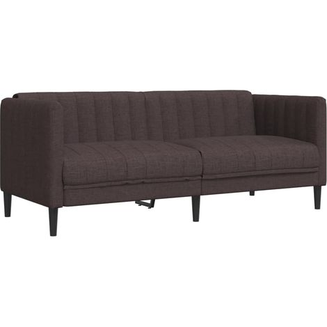 Canapé  Sofa à 2 places marron foncé tissu (1/5)