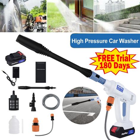 Battery Portable Cordless Car High Pressure Washer Jet Water Wash Cleaner Gun (1/5)