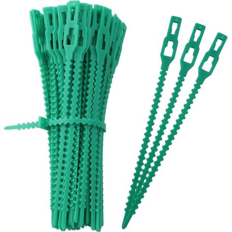 500 verstellbare Gartenbinder, 17 cm, wiederverwendbare grüne Kunststoff-Gartenbinder (1/5)