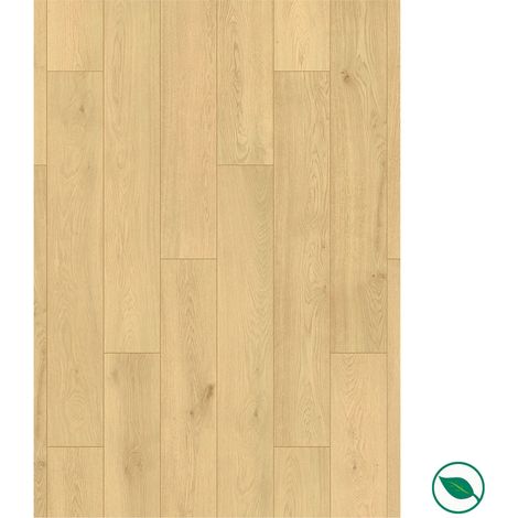 Forestea – Sol stratifié effet parquet 12 mm – 6 lames – 1,51 m² – Rainures en V pour effet réaliste – Système de verrouillage 1clic 2go pure+ (1/3)