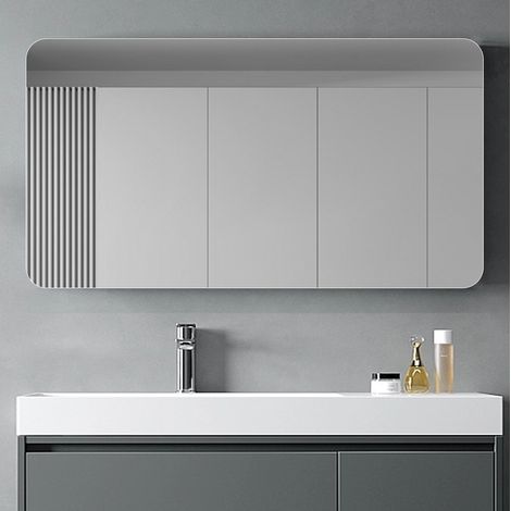 Specchio da bagno 90x70 cm in vetro argentato senza cornice, da parete – MEUBLIV (1/5)
